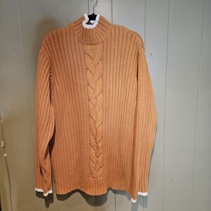 Timberland Warm Orange Cable Knit Cardigan